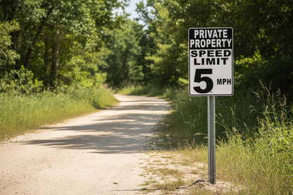 Private Property Speed Limit 5 MPH Sign by Sala Graphics