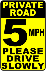 Private Road Speed Limit 5 MPH Please Drive Slowly Sign – Signs by ...