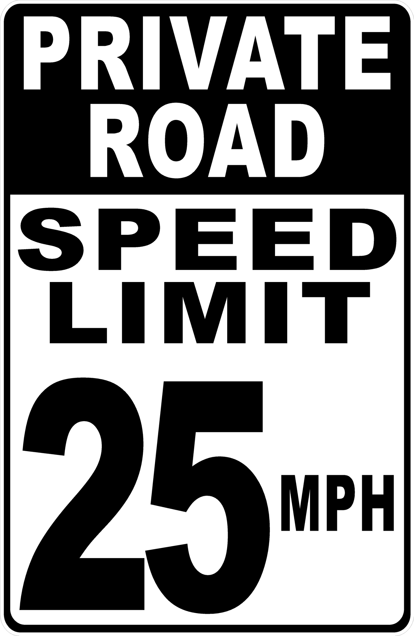 Private Road Speed Limit (Your Choice) Sign