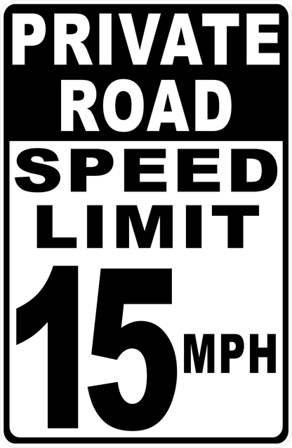 Private Road Speed Limit (Your Choice) Sign