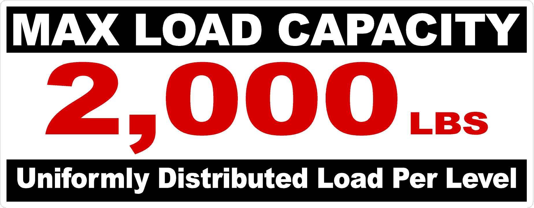 Platform Load Sticker Max Load Capacity Rack Customizable Decal – signs by salagraphics