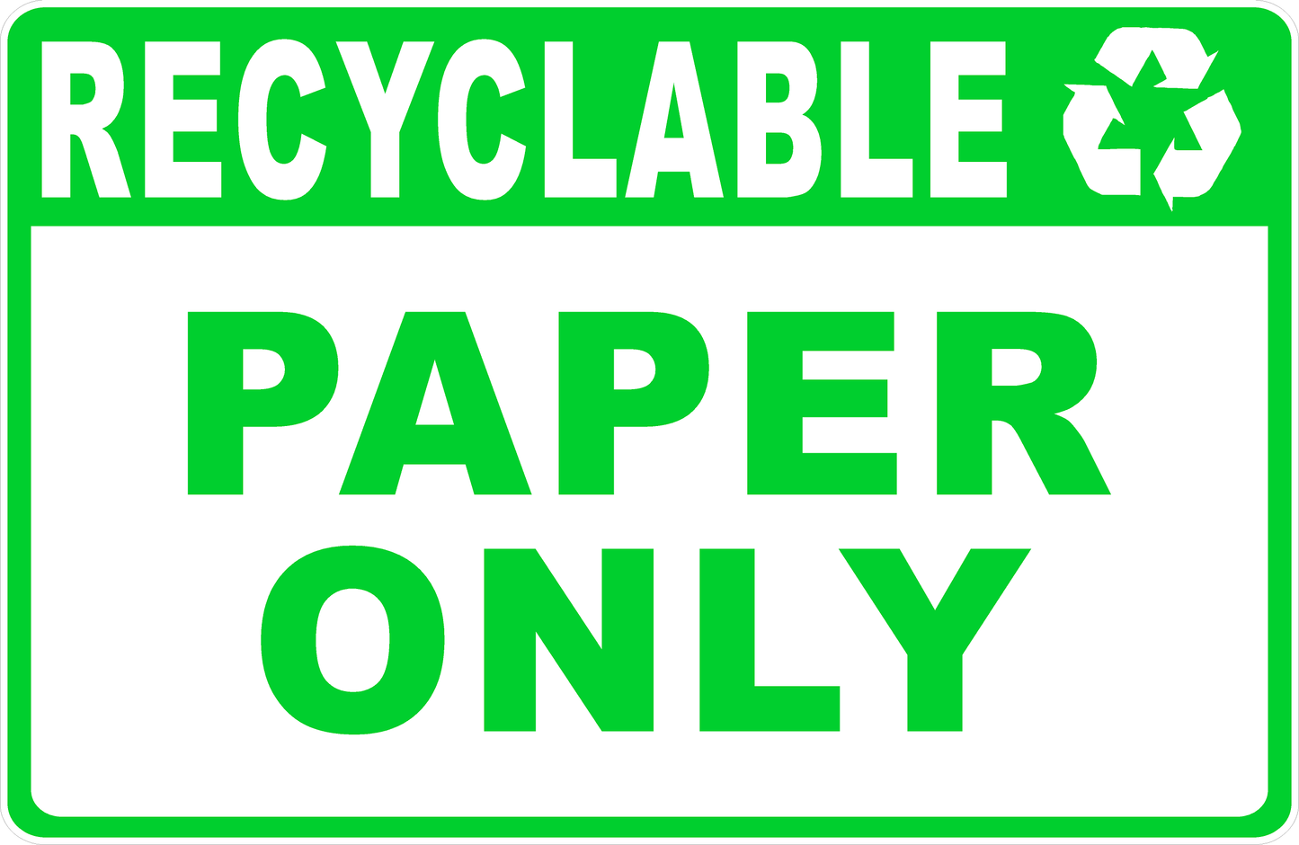 Recyclable Paper Only Sign