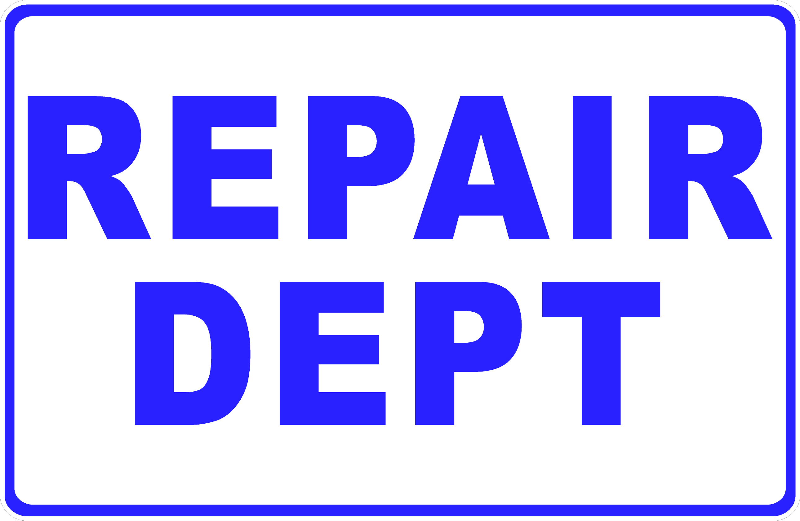 Repair Department With Optional Directional Arrow Sign – signs by ...