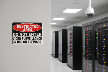 Restricted Area Do Not Enter Video Surveillance in Use Sign Sala Graphics
