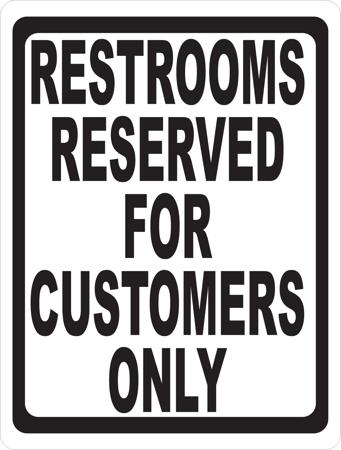 Restrooms Reserved for Customers Only Sign