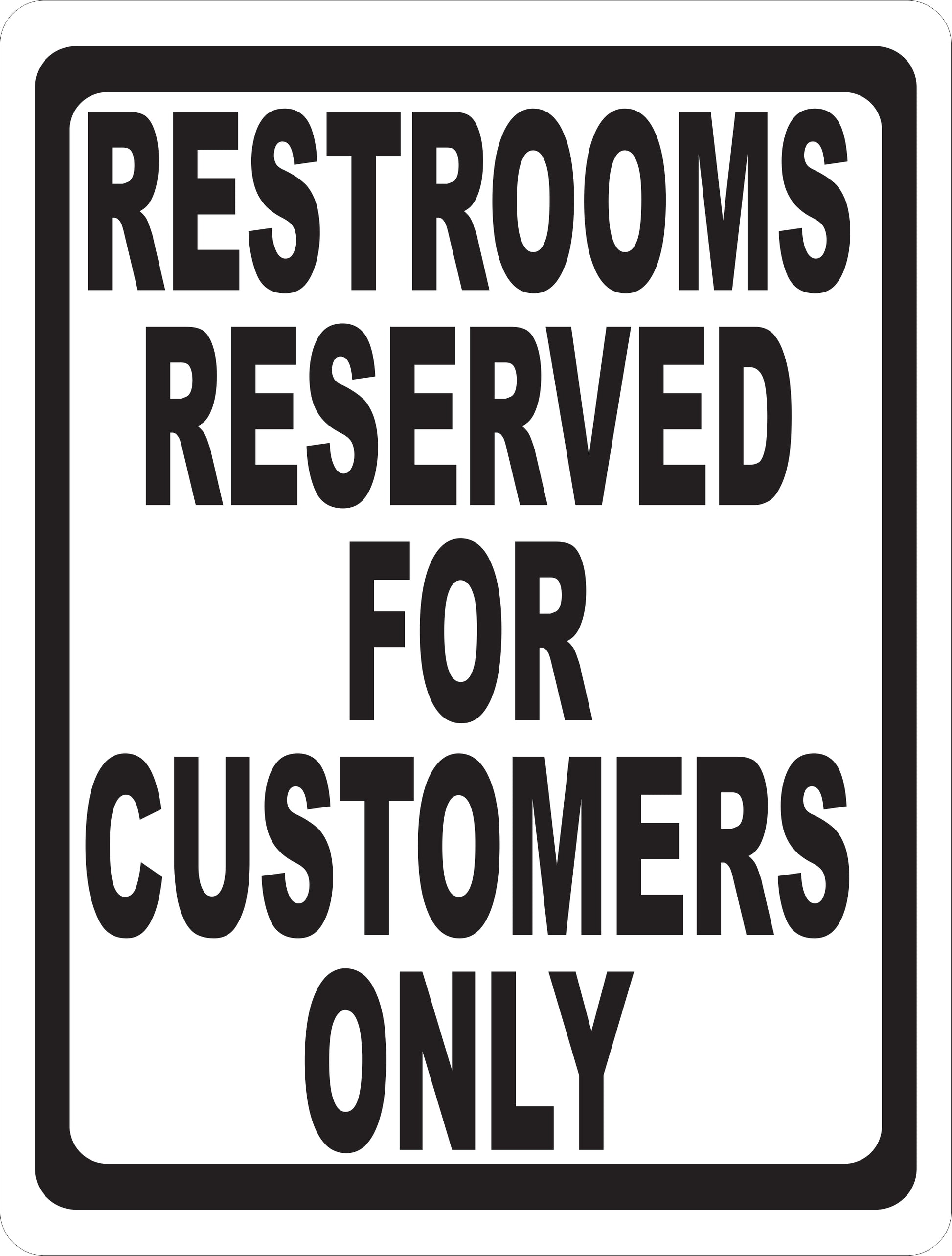 Restrooms Reserved for Customers Only Sign