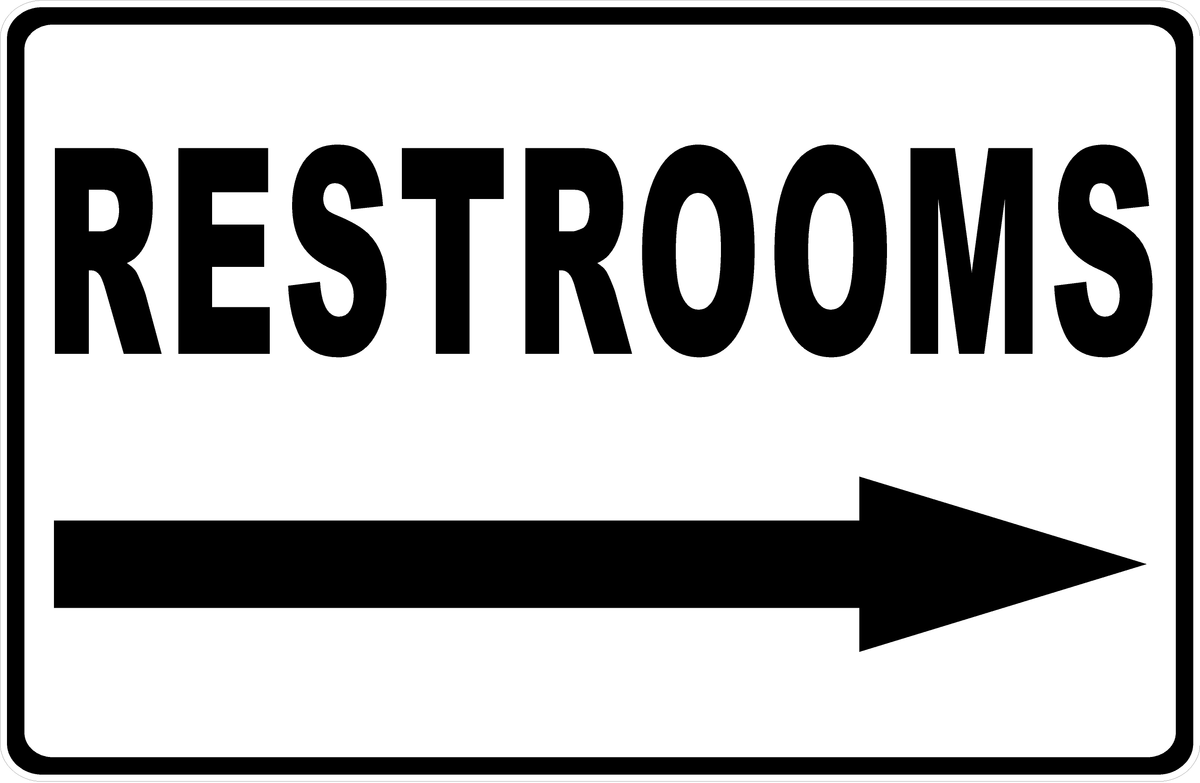 Restrooms With Optional Directional Arrow Sign – Signs by SalaGraphics