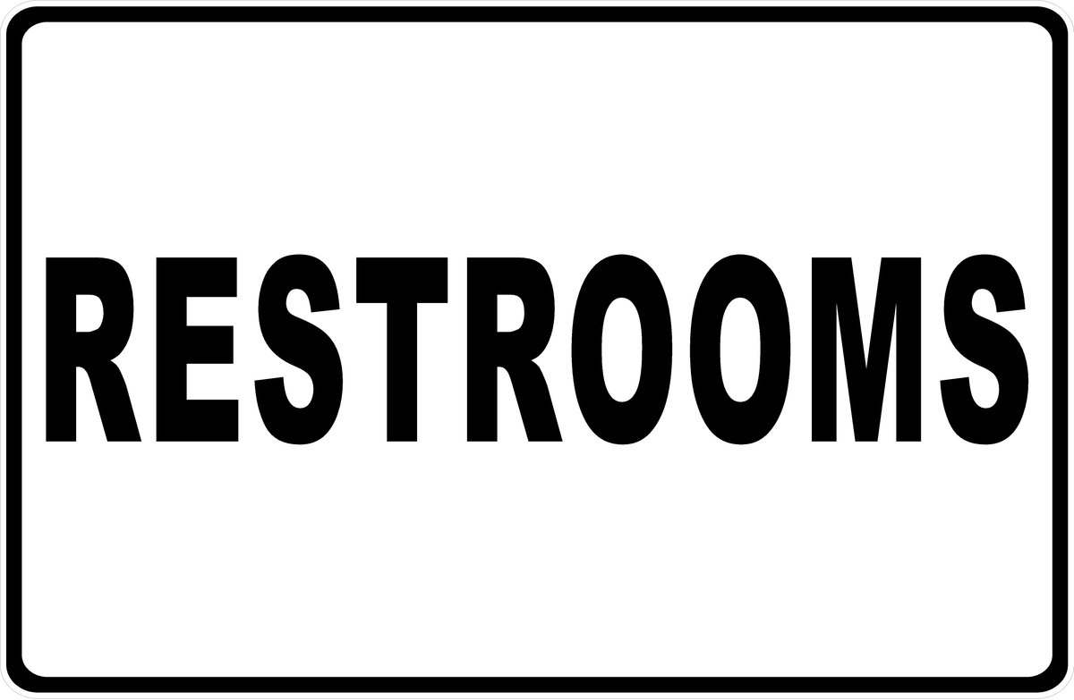 Restrooms With Optional Directional Arrow Sign – Signs by SalaGraphics