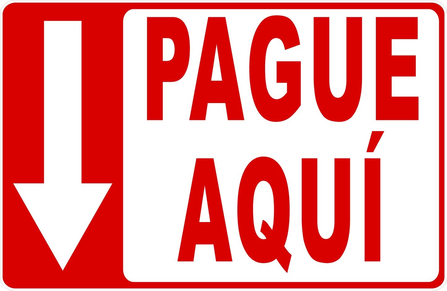 Check Out Here Sign with Directional Arrow