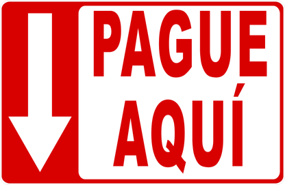 Check Out Here Sign with Directional Arrow