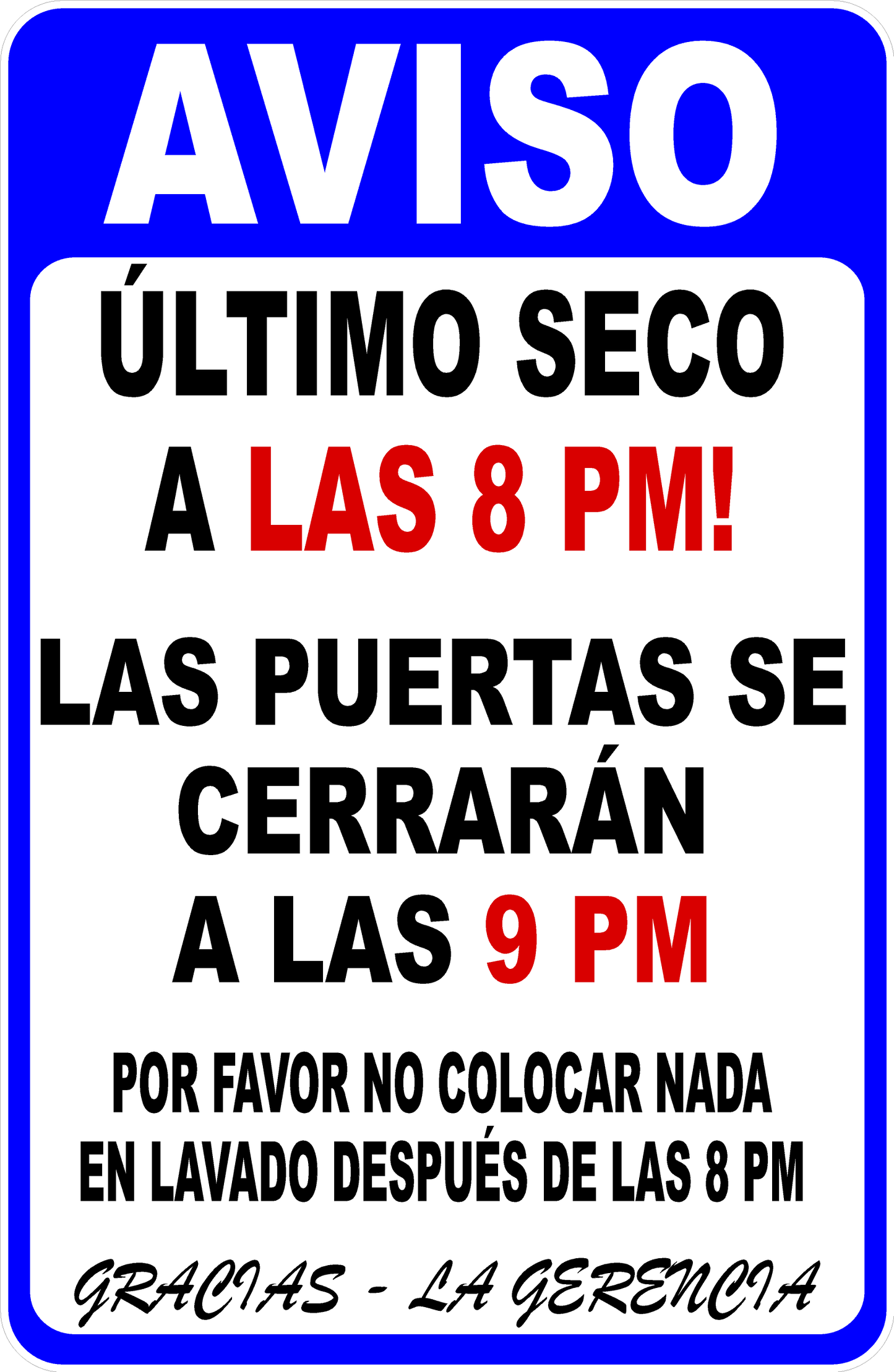 Spanish Last Dry Laundromat Decal