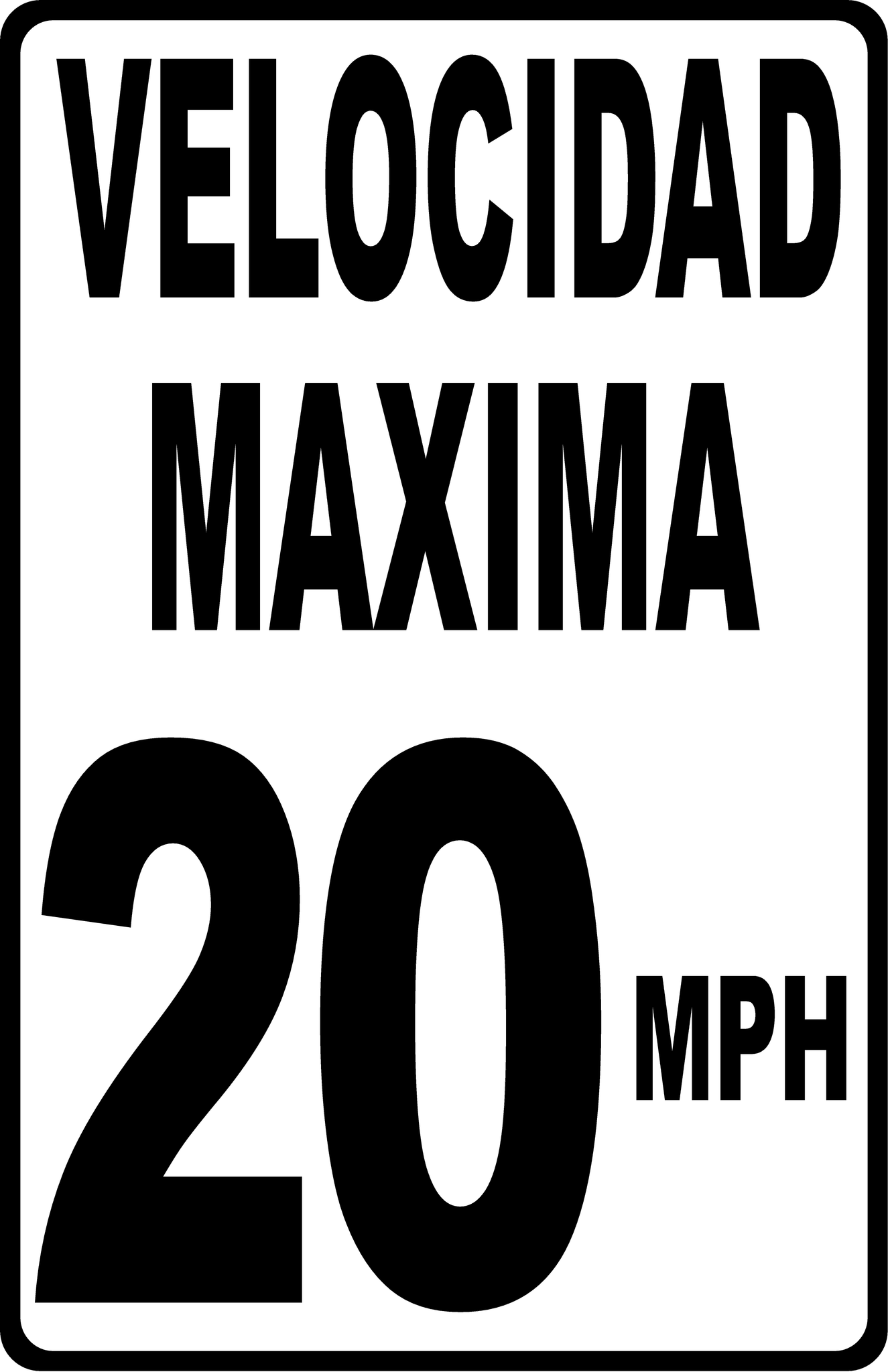 Speed Limit (Your Choice) MPH Sign English and Spanish Versions – Signs ...
