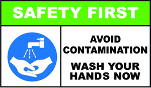 Safety First Avoid Contamination Wash Your Hands Now Decal Multi-Pack