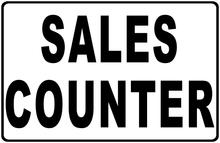 Sales Counter with Directional Arrow Sign