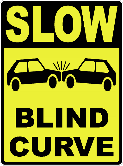 Slow Blind Curve Sign – Signs by SalaGraphics