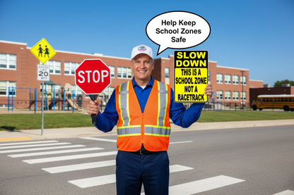 Slow Down This is a School Zone Not a Racetrack Sign SalaGraphics