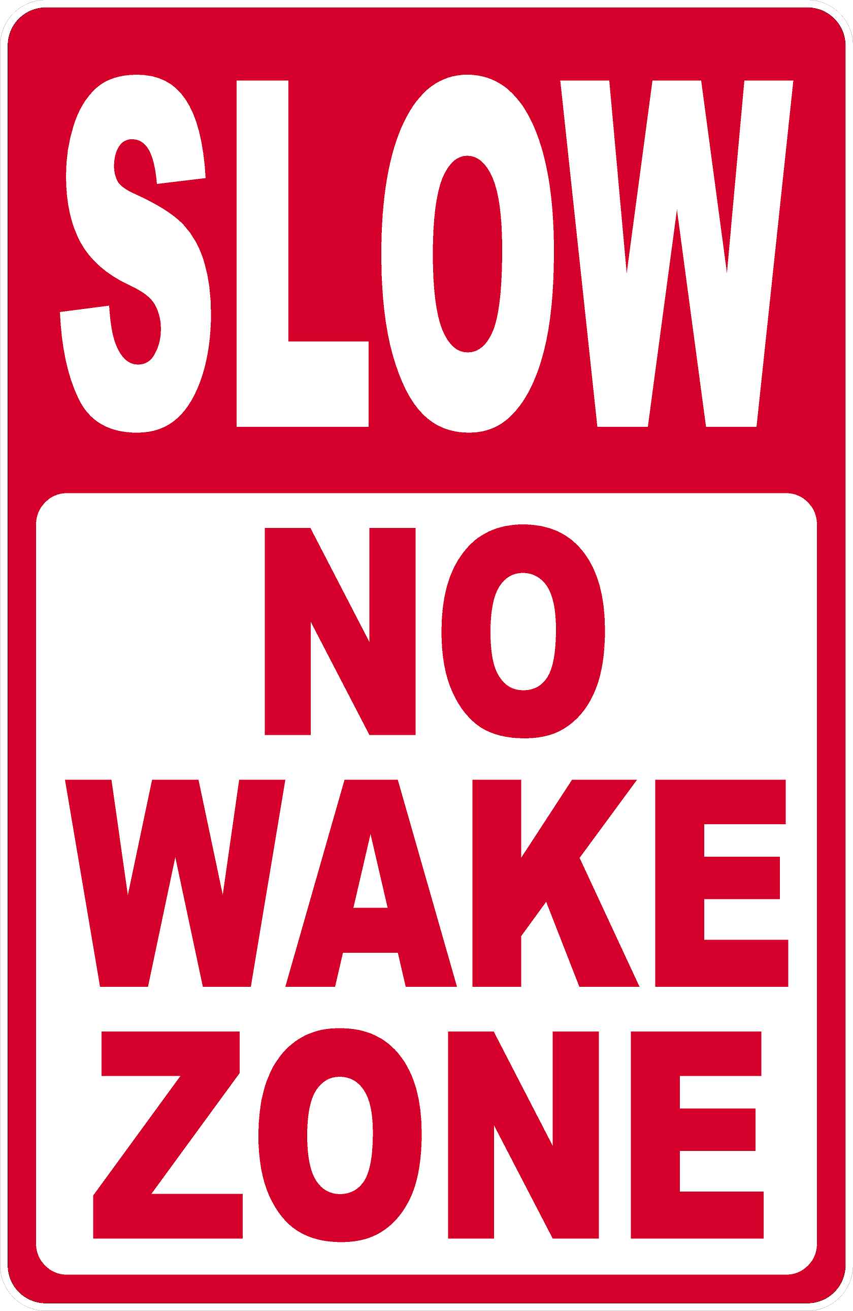 Slow No Wake Zone Sign