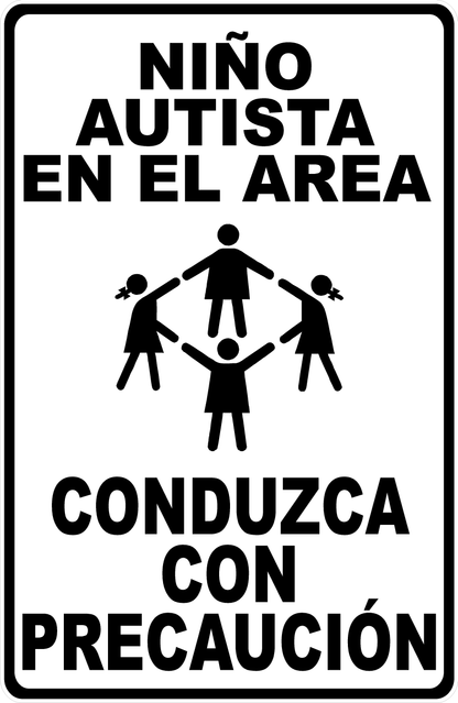 Autistic Child in Area Slow Down Sign