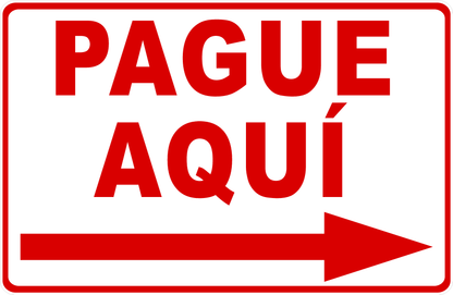 Check Out Here Sign with Directional Arrow