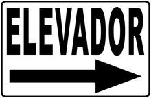 Elevator Sign with Optional Directional Arrow