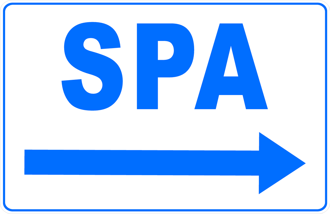 Spa with Optional Directional Arrow Sign – signs by salagraphics