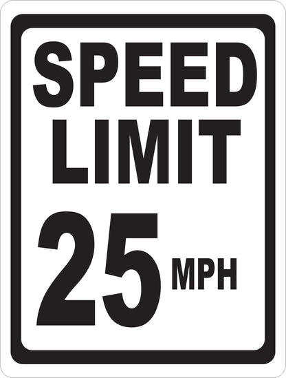 Speed Limit 25 MPH Sign