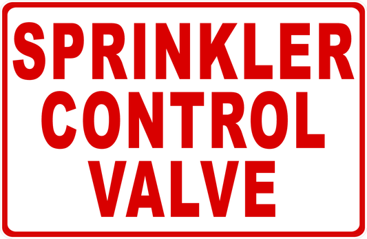 Sprinkler Control Valve Sign