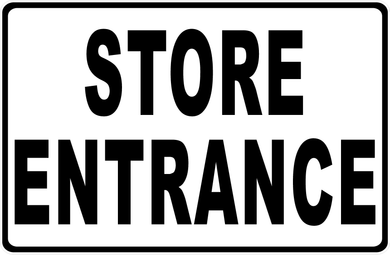 Store Entrance With Optional Directional Arrow Sign