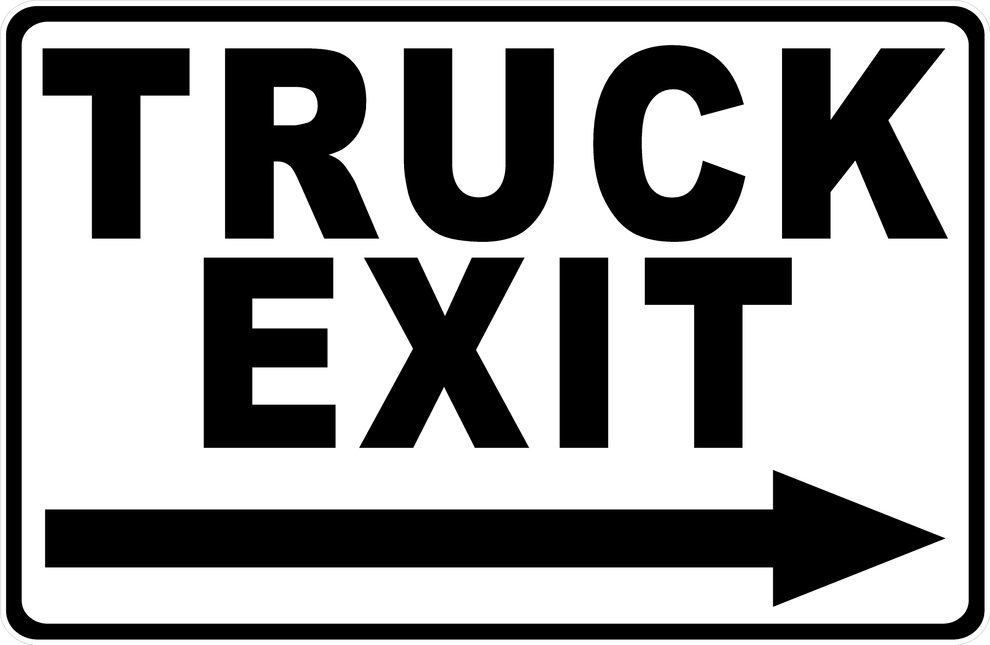 Truck Exit with Optional Directional Arrow Sign – signs by salagraphics