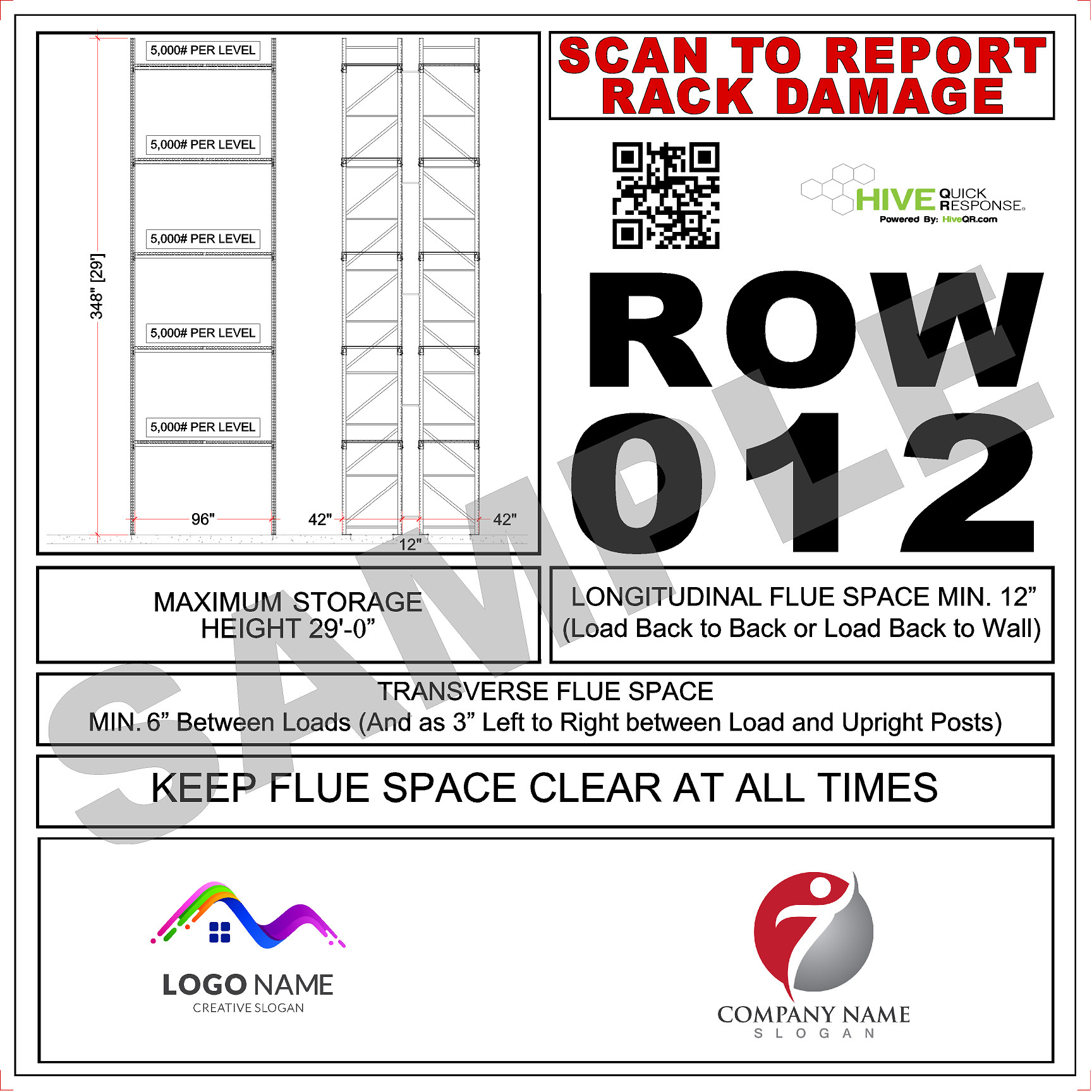 Warehouse Rack Informational Signs Sample Pack – signs by salagraphics