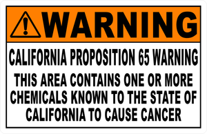 Warning California Proposition 65 Sign