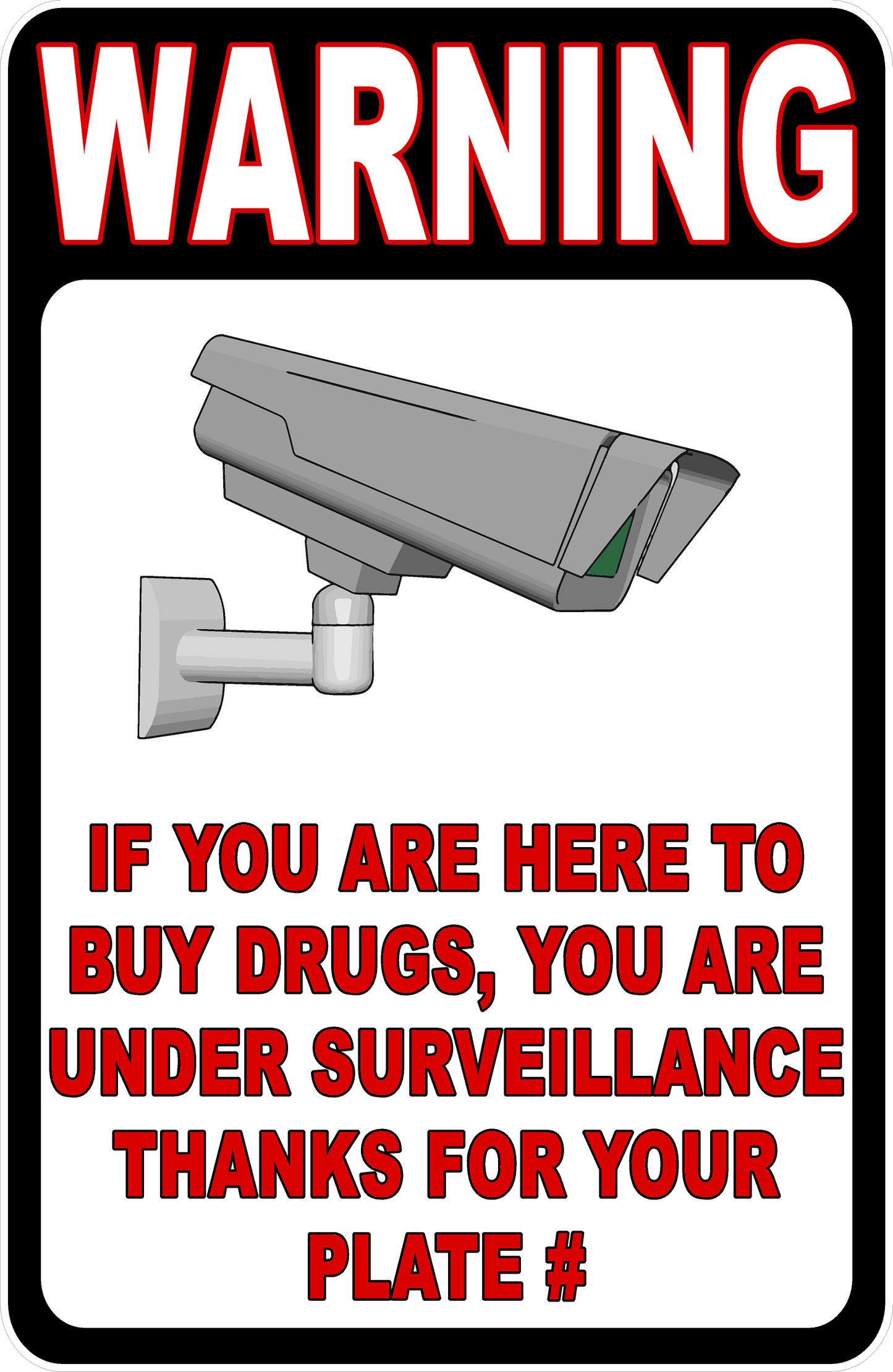 Warning If You Are Here to Buy Drugs You Are Under Surveillance Sign