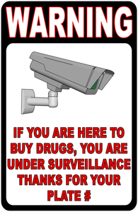 Warning If You Are Here to Buy Drugs You Are Under Surveillance Sign