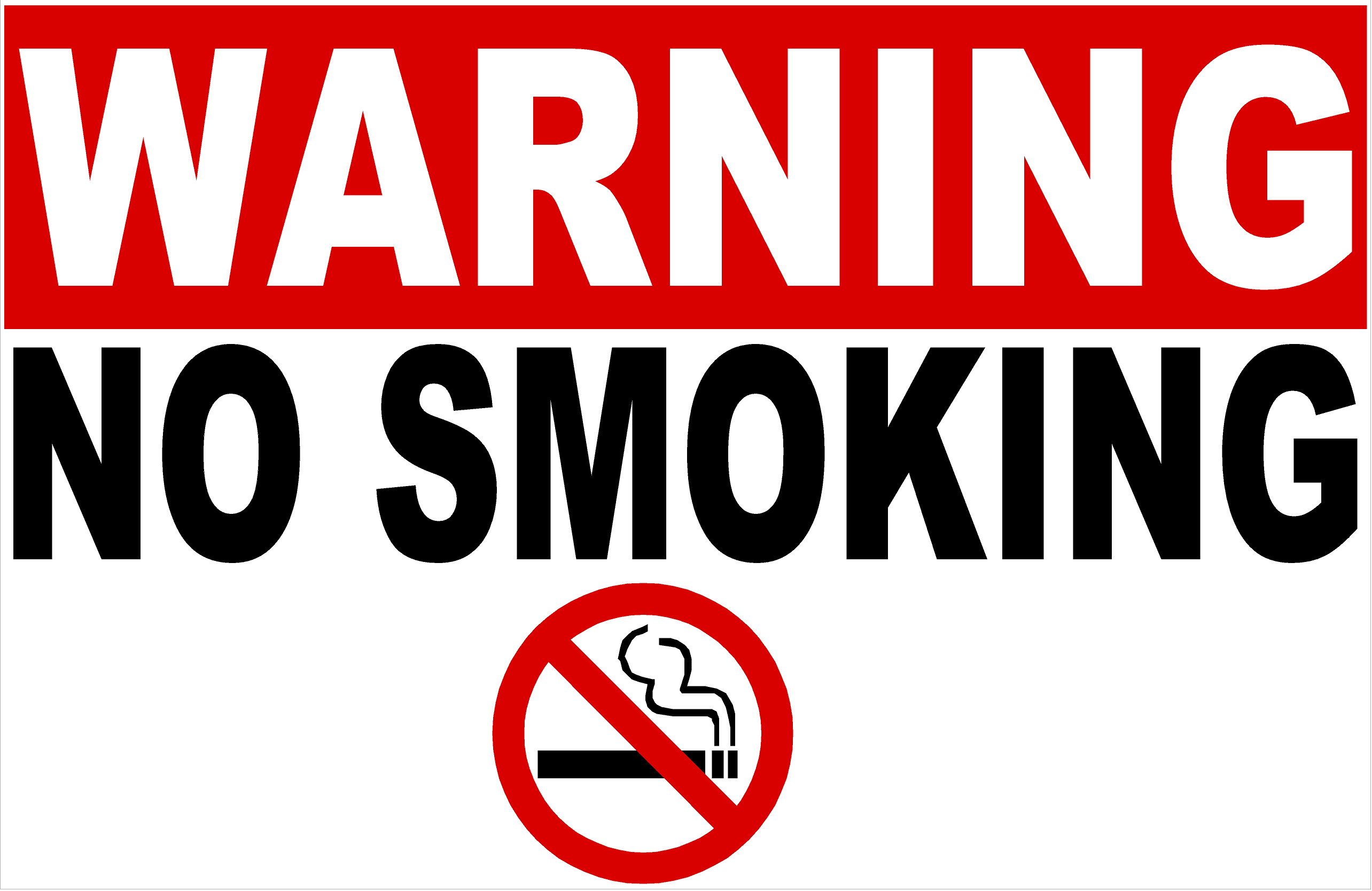 Warning No Smoking Sign – signs by salagraphics
