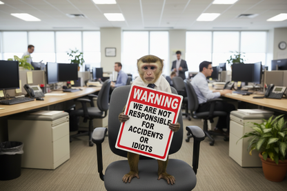 Warning We are Not Responsible for Accidents or Idiots Sign Sala Graphics