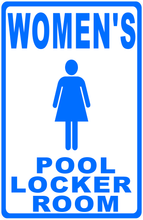 Pool Locker Room Sign