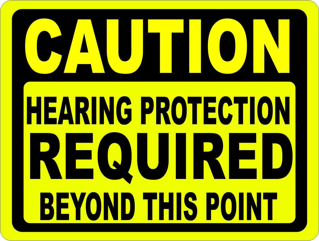 Caution Hearing Protection Required Beyond Point Sign - Signs & Decals by SalaGraphics