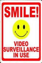 Smile Video Surveillance in Use Home Security Sign - Signs & Decals by SalaGraphics