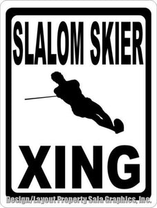 Slalom Skier Xing Crossing Sign - Signs & Decals by SalaGraphics