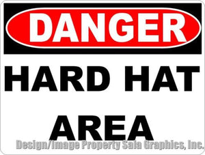 Danger Hard Hat Area Sign - Signs & Decals by SalaGraphics