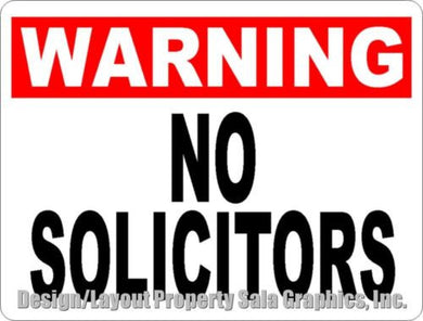 Warning No Solicitors Sign - Signs & Decals by SalaGraphics