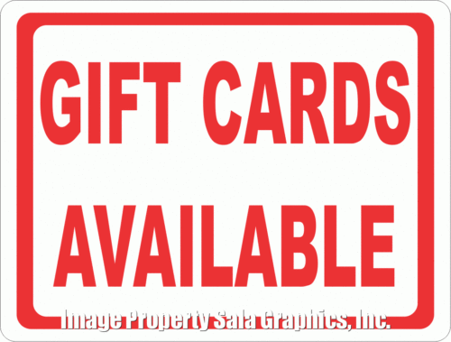 Gift Cards Available Sign - Signs & Decals by SalaGraphics