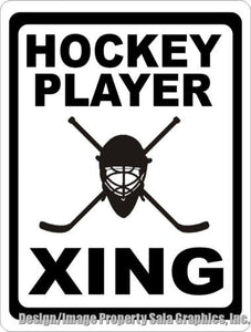Hockey Player Xing Crossing Sign - Signs & Decals by SalaGraphics