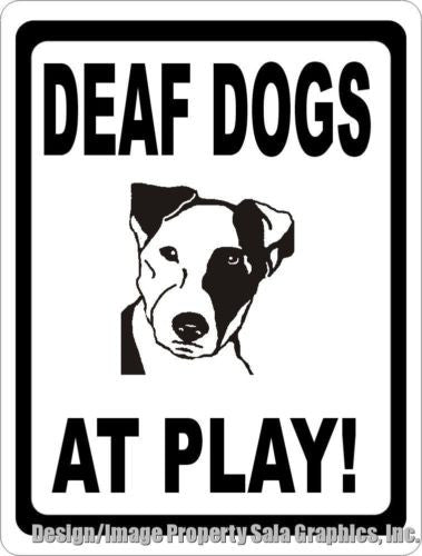 Deaf Dogs at Play Sign - Signs & Decals by SalaGraphics