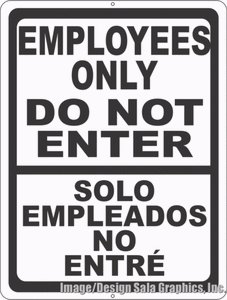 Bilingual Employees Only Do Not Enter Sign - Signs & Decals by SalaGraphics