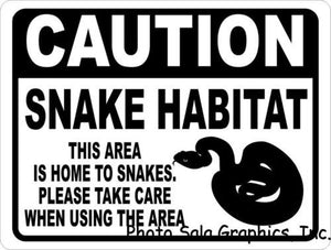 Caution Snake Habitat Sign - Signs & Decals by SalaGraphics