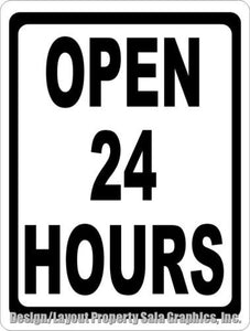 Open 24 Hours Sign - Signs & Decals by SalaGraphics