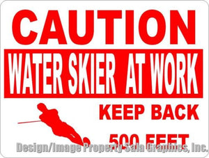 Caution Water Skier at Work Sign - Signs & Decals by SalaGraphics