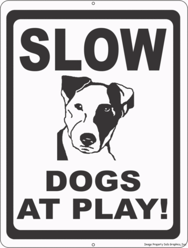 Slow Dogs at Play Sign - Signs & Decals by SalaGraphics