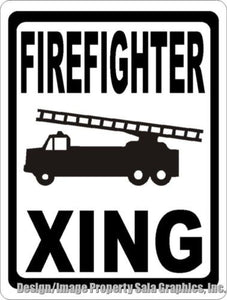 Firefighter Crossing Sign - Signs & Decals by SalaGraphics
